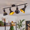 Upiano Plafondlamp Chroom, Zwart, 4-lichts