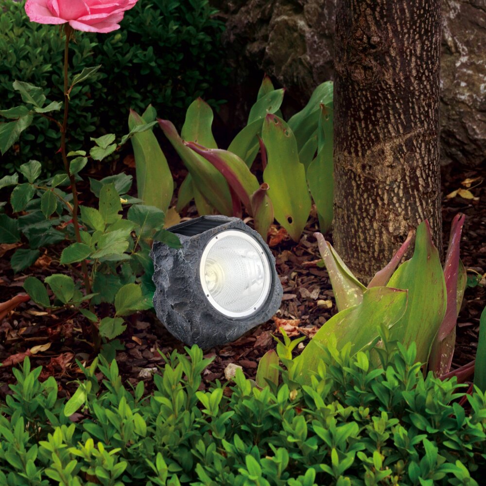 Eglo Stein Solarlamp LED Grijs, 4-lichts main product photo