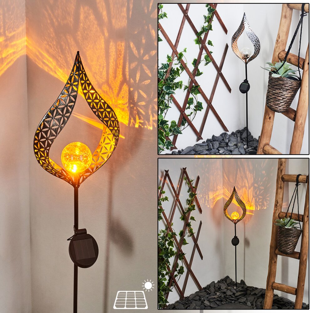 Rovinj Solarlamp LED Koperkleurig, Zwart, 1-licht main product photo