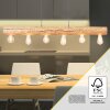 Brilliant Trabo Hanglamp Hout licht, Zwart, 6-lichts