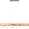 Brilliant Trabo Hanglamp Hout licht, Zwart, 6-lichts