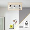Brilliant Nerea Plafondlamp Hout licht, Zwart, 3-lichts