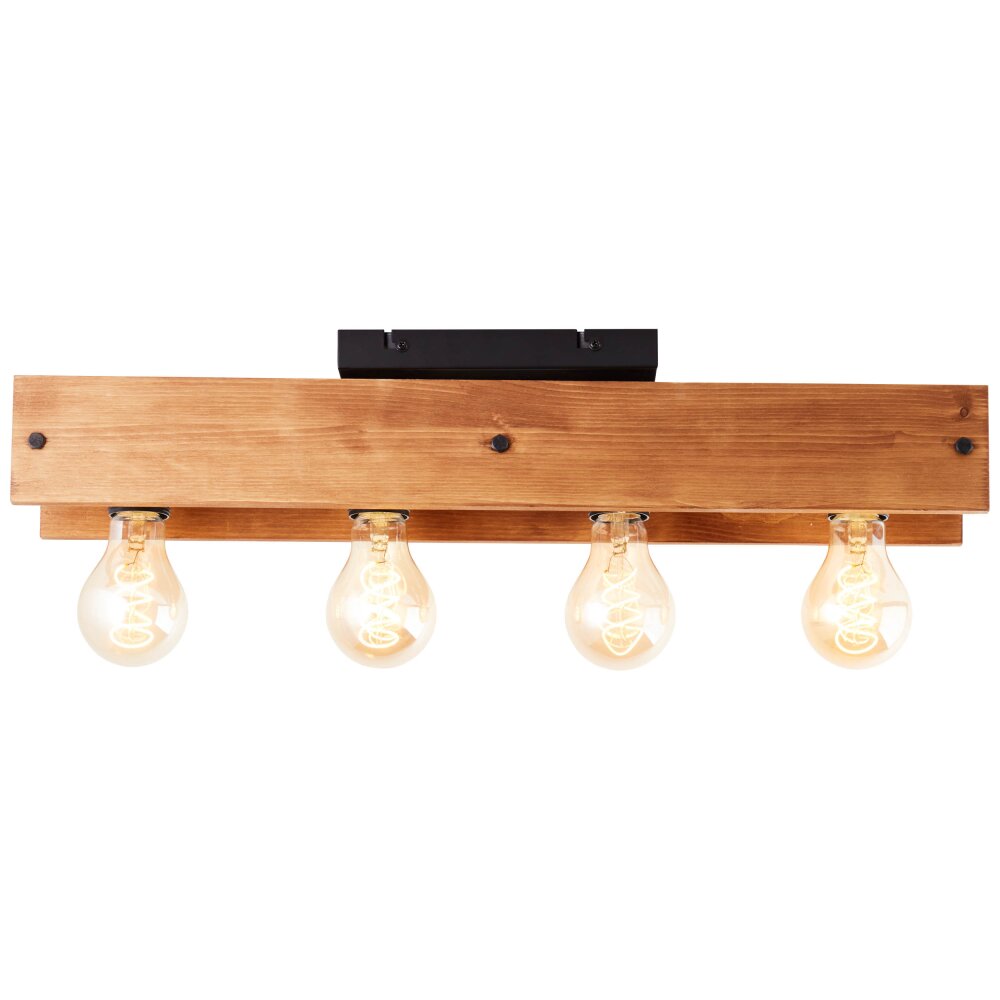 Brilliant Calandra Plafondlamp Hout licht, Zwart, 4-lichts main product photo