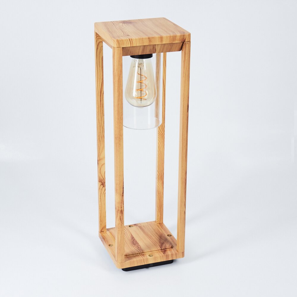 Leset Sokkellamp Bruin, houtlook, 1-licht