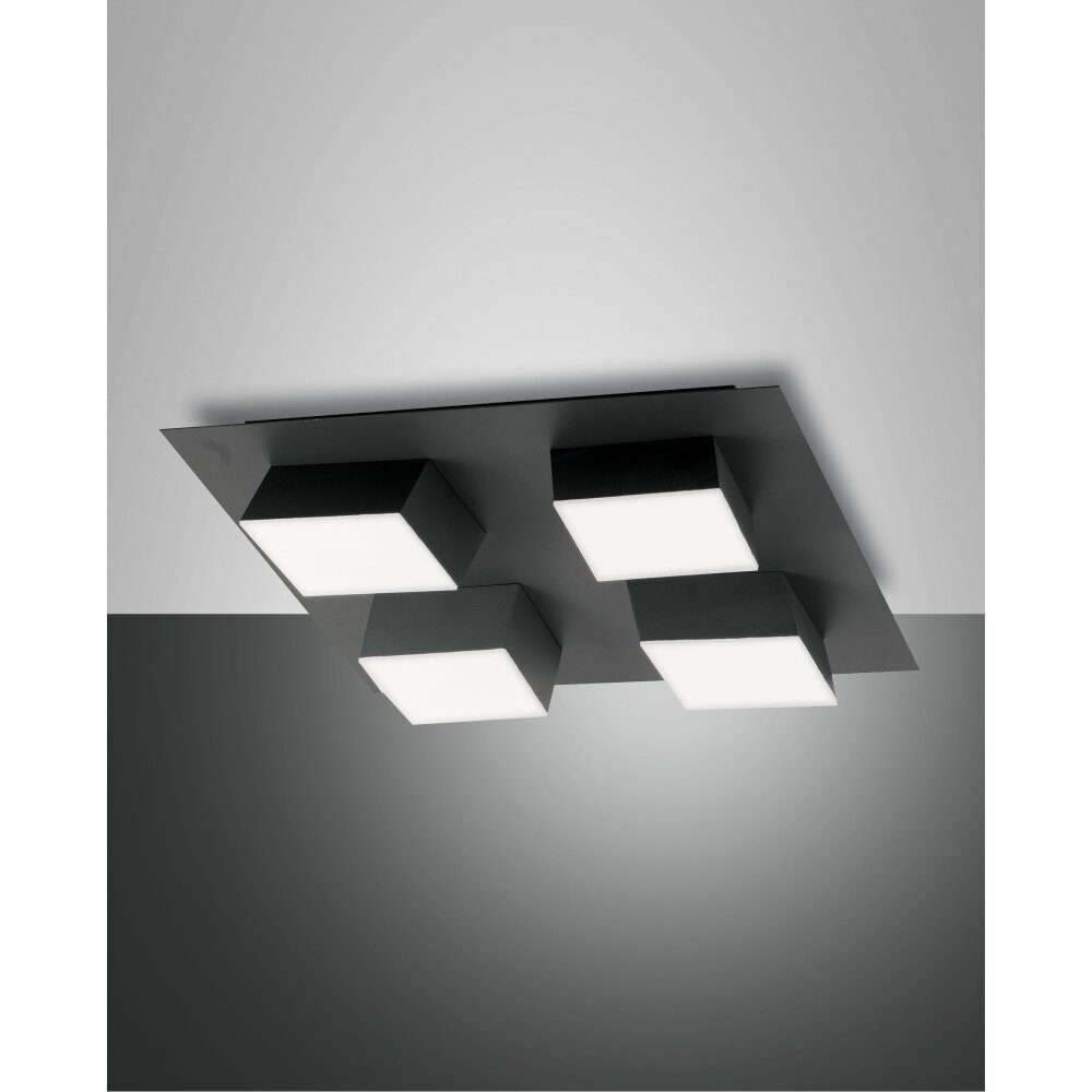 Fabas Luce Lucas Plafondlamp LED Antraciet, 4-lichts main product photo