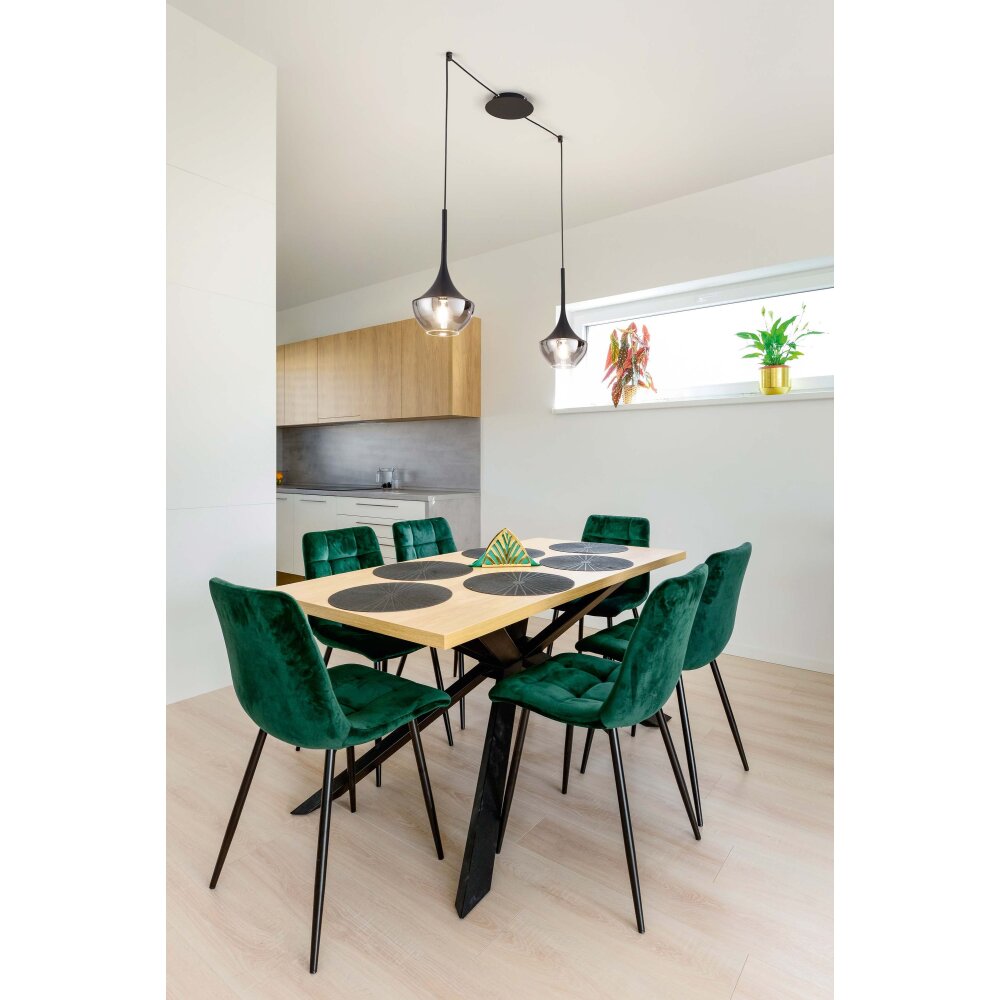Fabas Luce Apollo Hanglamp Zwart, 2-lichts main product photo