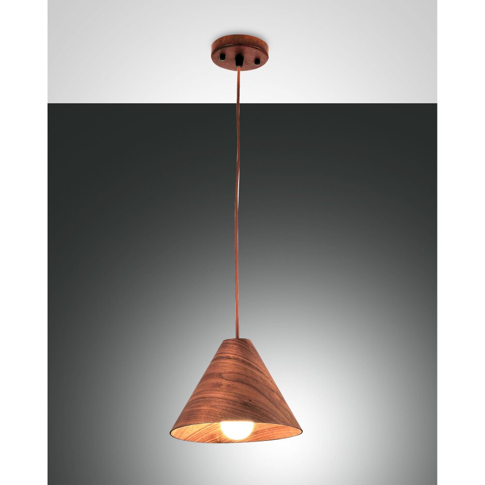 Fabas Luce Esino Hanglamp Hout donker, 1-licht main product photo