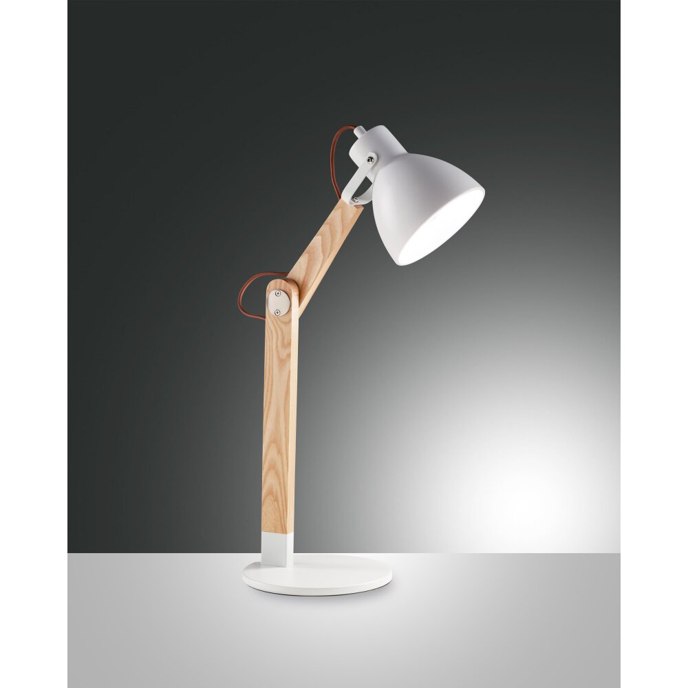 Fabas Luce Sveva Tafellamp Hout licht, Wit, 1-licht