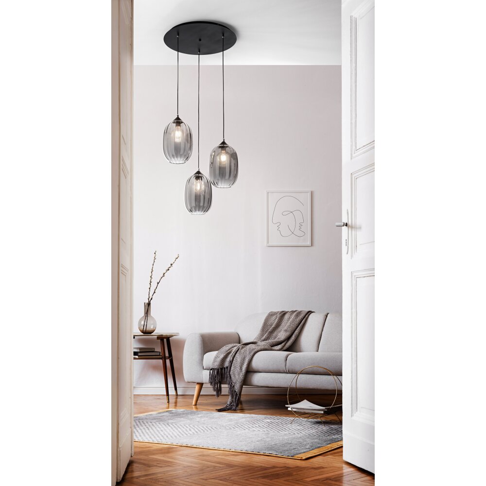 Fabas Luce Infinity Hanglamp Zwart, 3-lichts main product photo