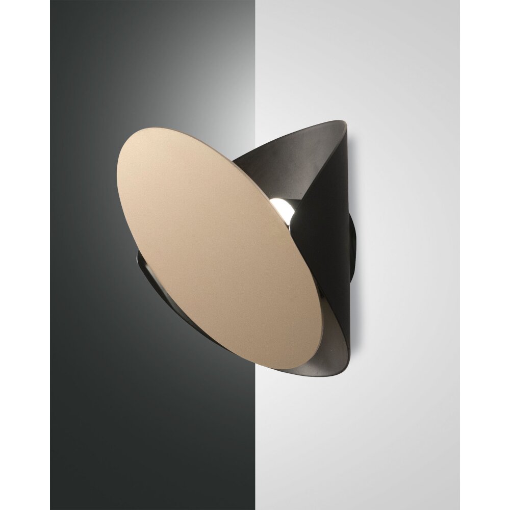 Fabas Luce Shield Muurlamp LED Goud, Zwart, 1-licht main product photo