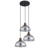 Globo SALSA Hanger Hout donker, Zwart, 3-lichts