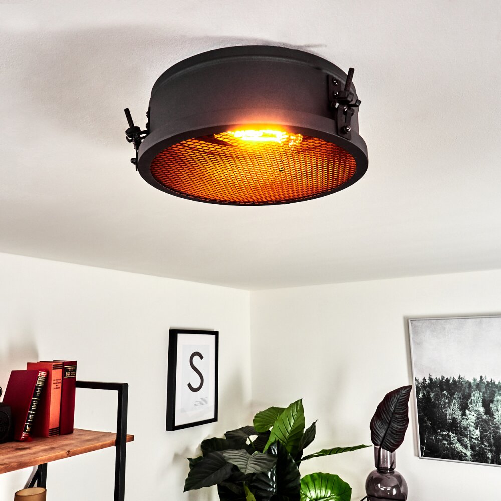 Nordslesvig Plafondlamp Goud, Zwart, 1-licht main product photo