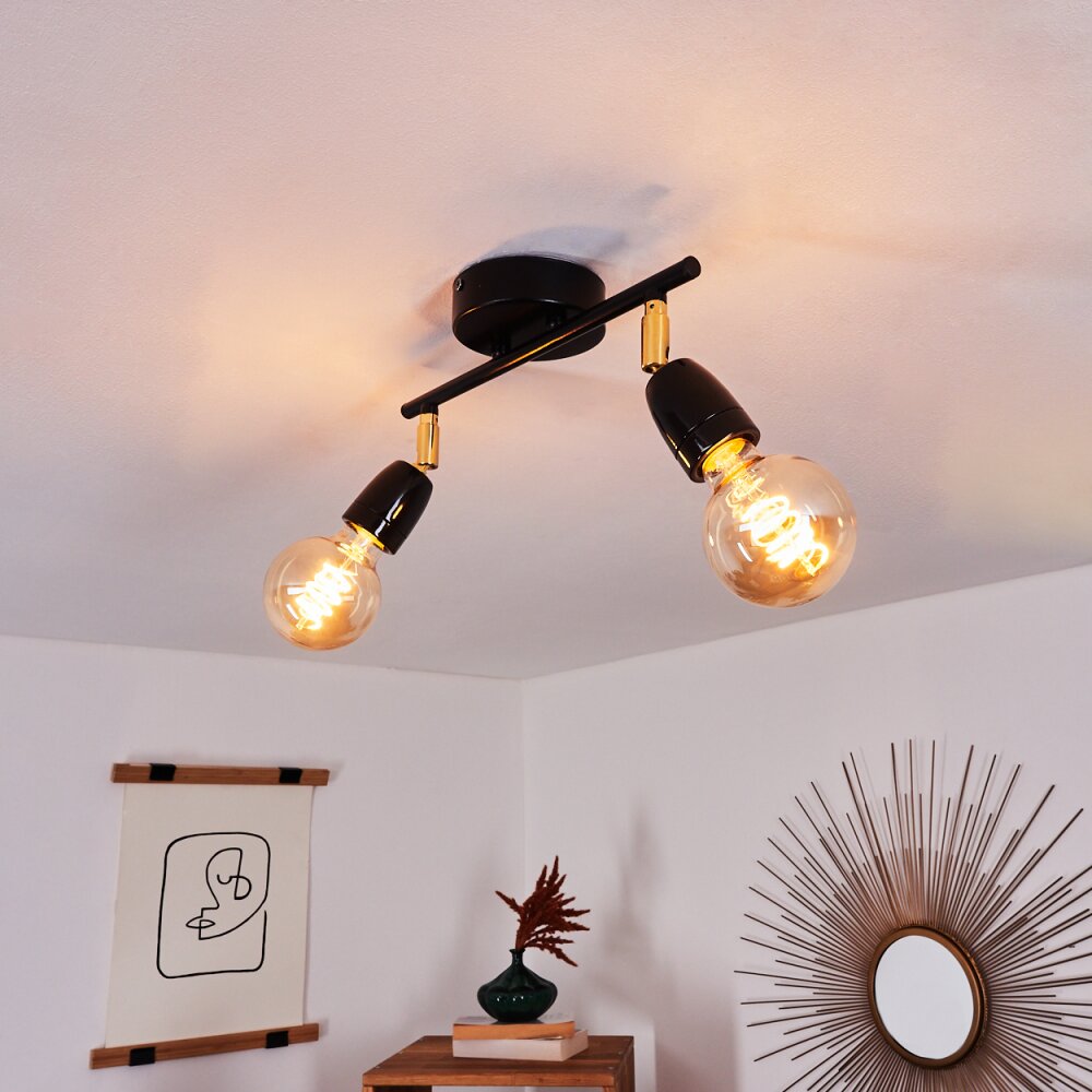 Musland Plafondlamp Goud, Zwart, 2-lichts main product photo