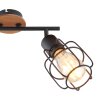 Globo WILLA Plafondlamp Hout donker, Zwart, 2-lichts
