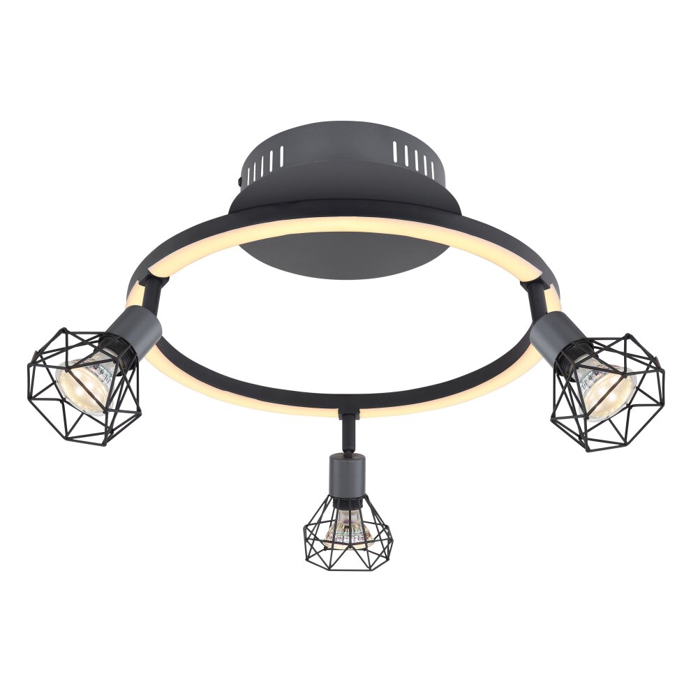 Globo JUTTA Plafondlamp LED Zwart, 1-licht main product photo