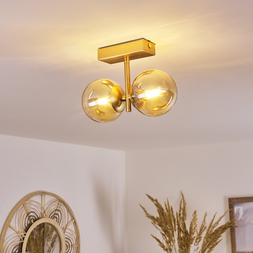 Alden Plafondlamp Messing, 2-lichts