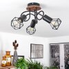 Borio Plafondlamp Bruin, Zwart, 3-lichts