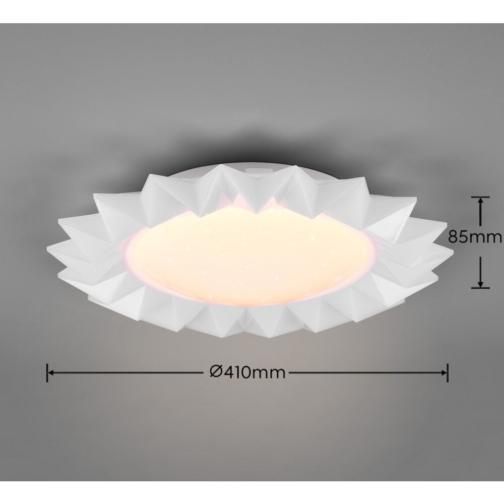 Reality Sunflower Plafondlamp LED Wit, 2-lichts, Afstandsbediening, Kleurwisselaar