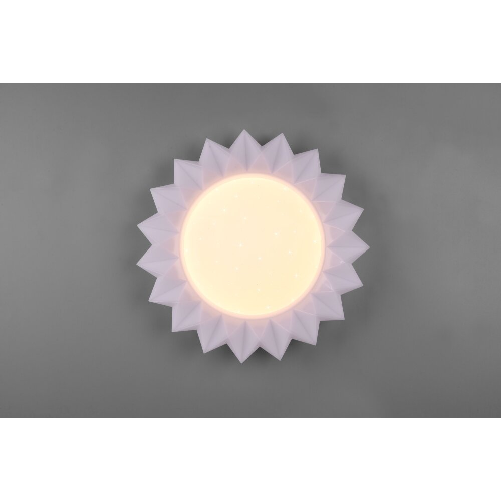 Reality Sunflower Plafondlamp LED Wit, 2-lichts, Afstandsbediening, Kleurwisselaar