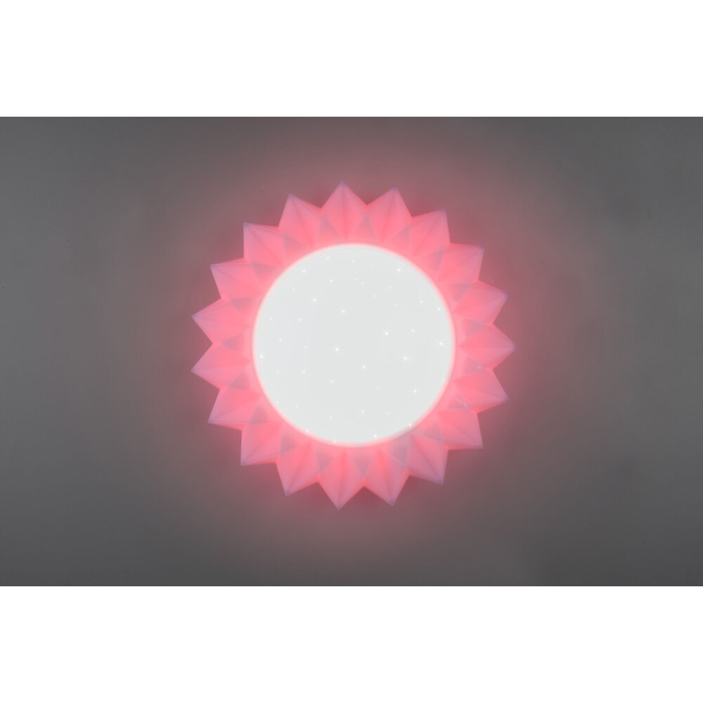 Reality Sunflower Plafondlamp LED Wit, 2-lichts, Afstandsbediening, Kleurwisselaar