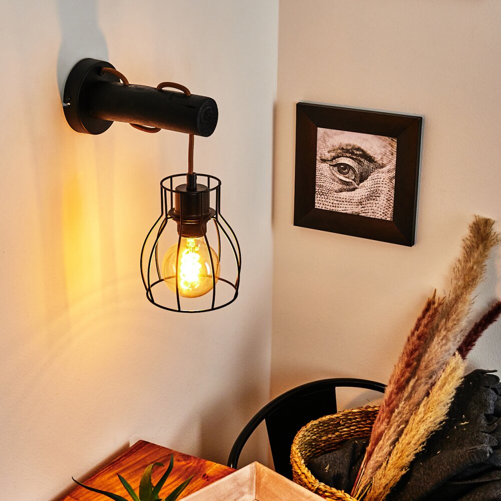 Gondo Muurlamp Zwart, 1-licht