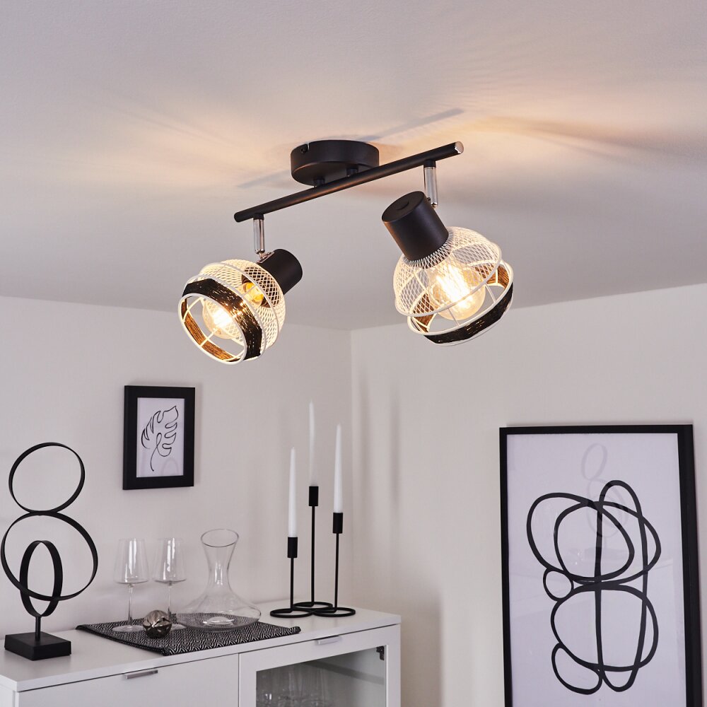 Revsbotn Plafondlamp Chroom, Zwart, 2-lichts main product photo