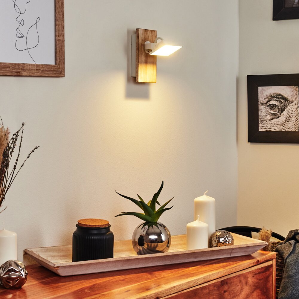 Giresta Muurlamp LED Bruin, Wit, 1-licht main product photo