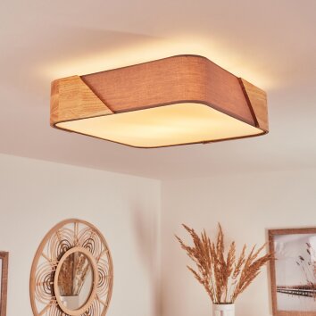 Mjelstad Plafondlamp Bruin, Grijs, Wit, 2-lichts