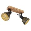 Globo LENNA Plafondlamp Hout donker, Zwart, 2-lichts