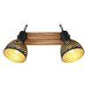 Globo LENNA Plafondlamp Hout donker, Zwart, 2-lichts