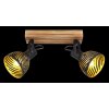 Globo LENNA Plafondlamp Hout donker, Zwart, 2-lichts