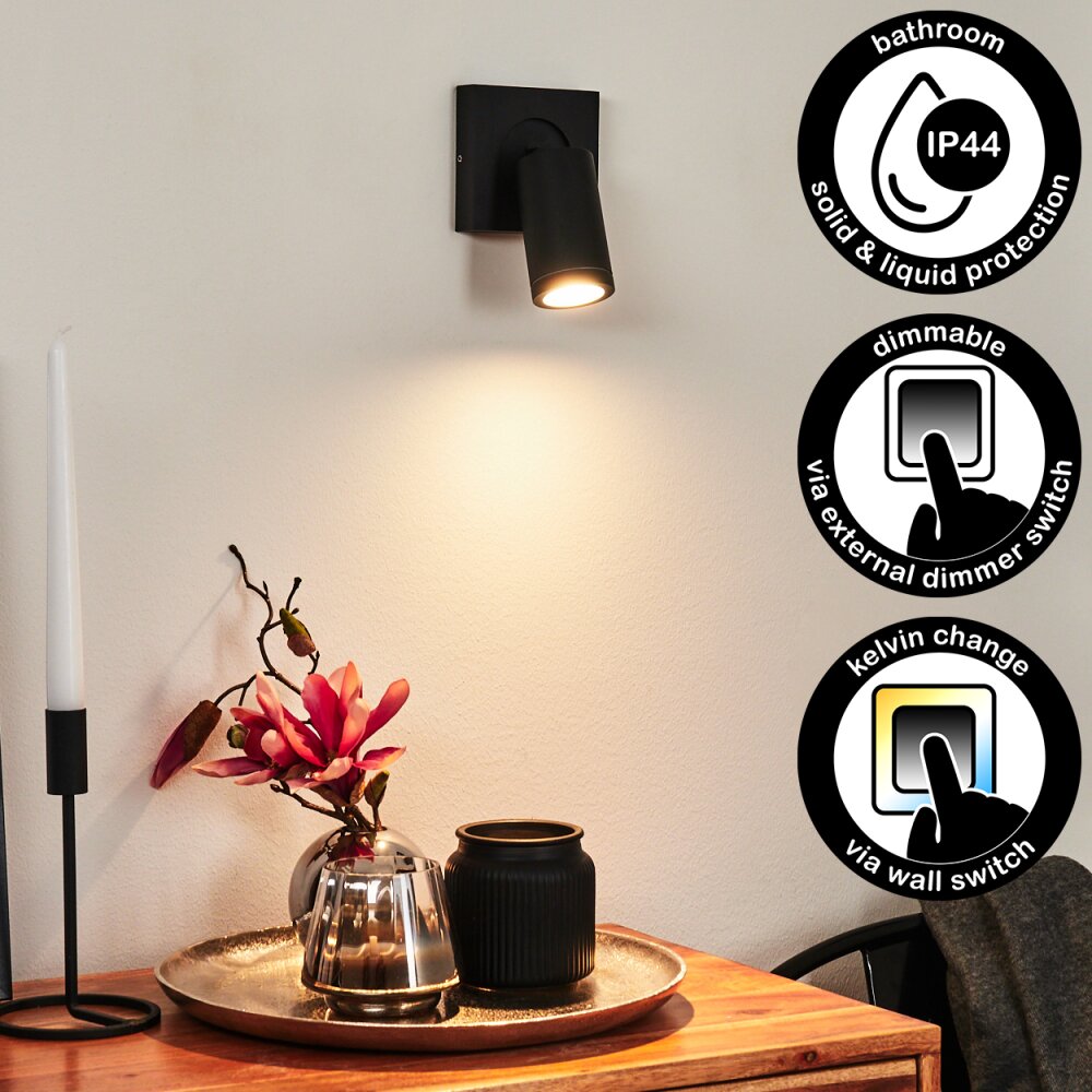 Hakamken Muurlamp LED Zwart, 1-licht main product photo