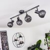 Stavik Plafondlamp Zwart, Zilver, 4-lichts