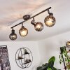 Stavik Plafondlamp Zwart, Zilver, 4-lichts