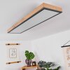 Salmi Plafondpaneel LED houtlook, Zwart, Wit, 1-licht