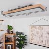 Salmi Plafondpaneel LED houtlook, Zwart, Wit, 1-licht