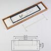 Salmi Plafondpaneel LED houtlook, Zwart, Wit, 1-licht