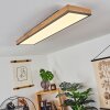Salmi Plafondpaneel LED houtlook, Zwart, Wit, 1-licht