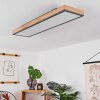 Salmi Plafondpaneel LED houtlook, Zwart, Wit, 1-licht