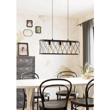 Eglo-Leuchten GILTSPUR Hanglamp Zwart, 3-lichts