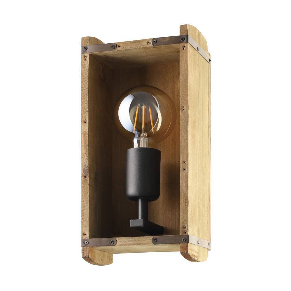 Eglo-Leuchten WOOTTON Muurlamp Bruin, Zwart, 1-licht main product photo