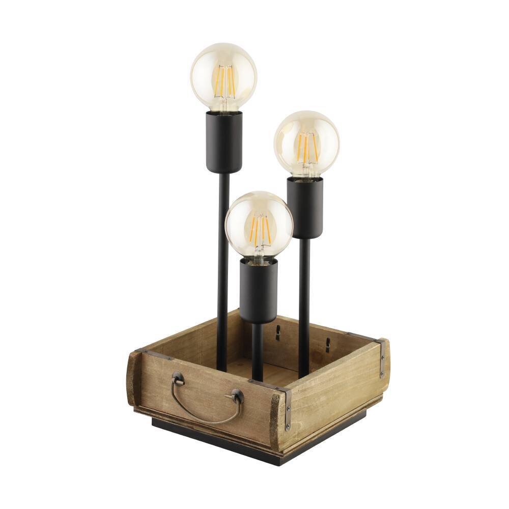 Eglo-Leuchten WOOTTON Tafellamp Bruin, Zwart, 3-lichts main product photo