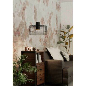 Eglo-Leuchten MILLIGAN Hanglamp Zwart, Wit, 1-licht