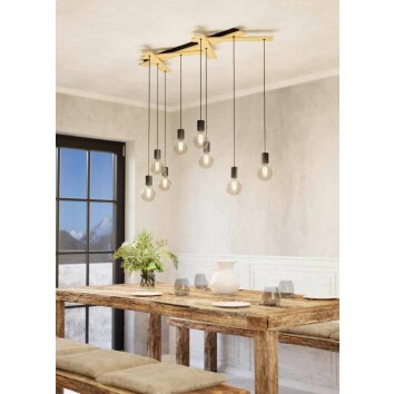 Eglo-Leuchten MONMOUNT Hanglamp Bruin, Zwart, 9-lichts