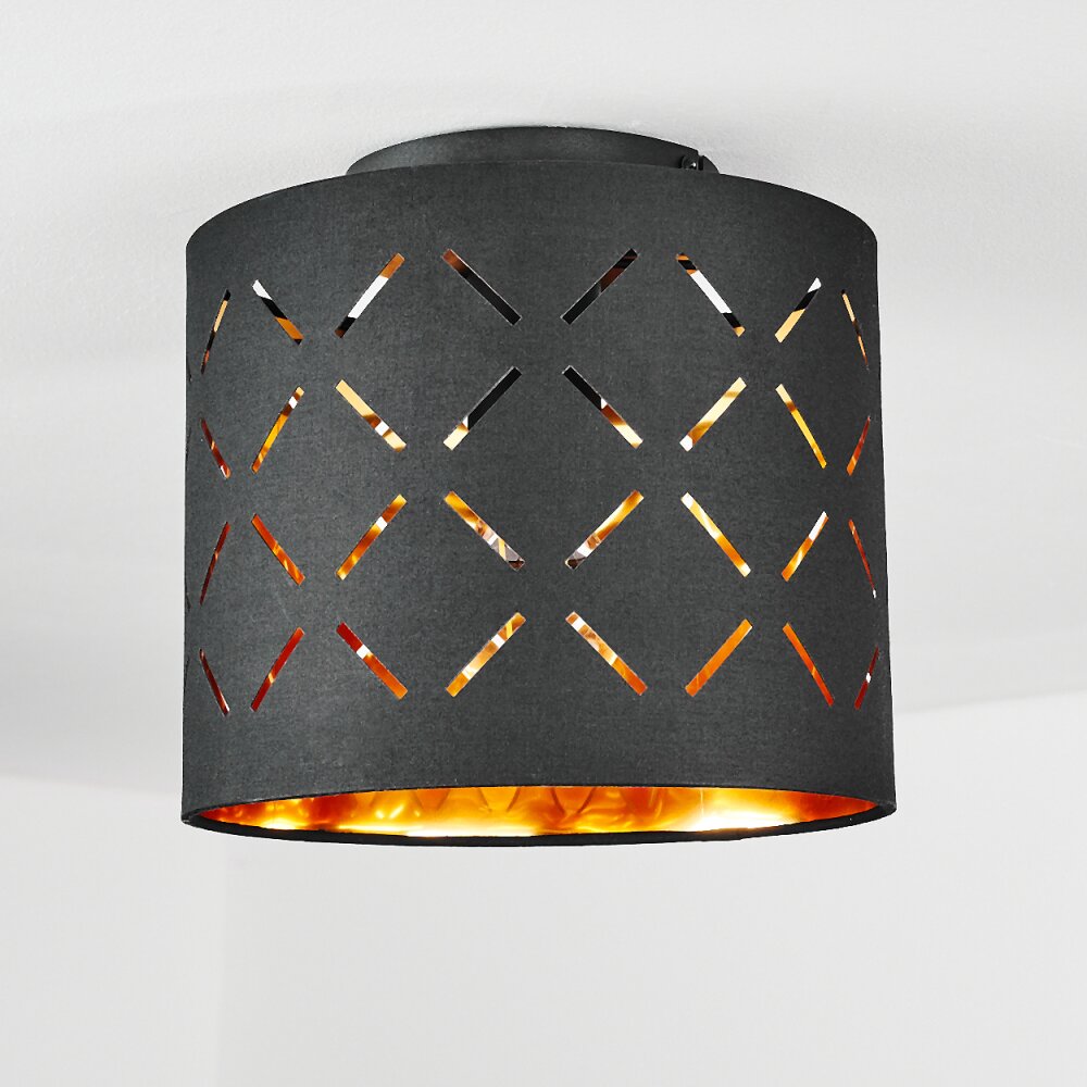 Tallaboa Plafondlamp Zwart, 1-licht