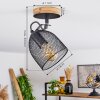 Hakvaag Plafondlamp Hout donker, Zwart, 1-licht