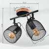 Hakvaag Plafondlamp Hout donker, Zwart, 2-lichts