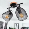 Hakvaag Plafondlamp Hout donker, Zwart, 2-lichts
