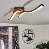 Odda Plafondlamp LED houtlook, Zwart, 2-lichts