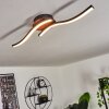 Odda Plafondlamp LED houtlook, Zwart, 2-lichts